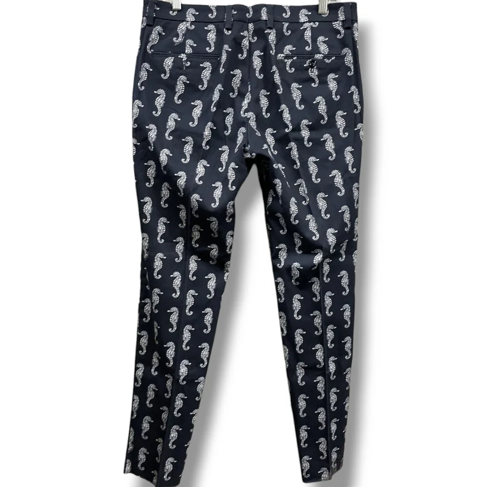 Dolce & Gabbana Dark Blue & White Seahorse Print Slim Fit Chino Pant 34" Waist - Picture 6 of 16